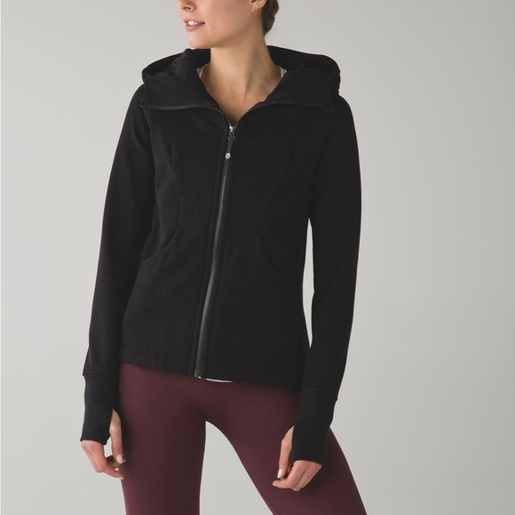 lululemon athletica Tops - Lululemon Pleat To Street Hoodie Zip Jacket Pleated Back Jacket Black Sz 2